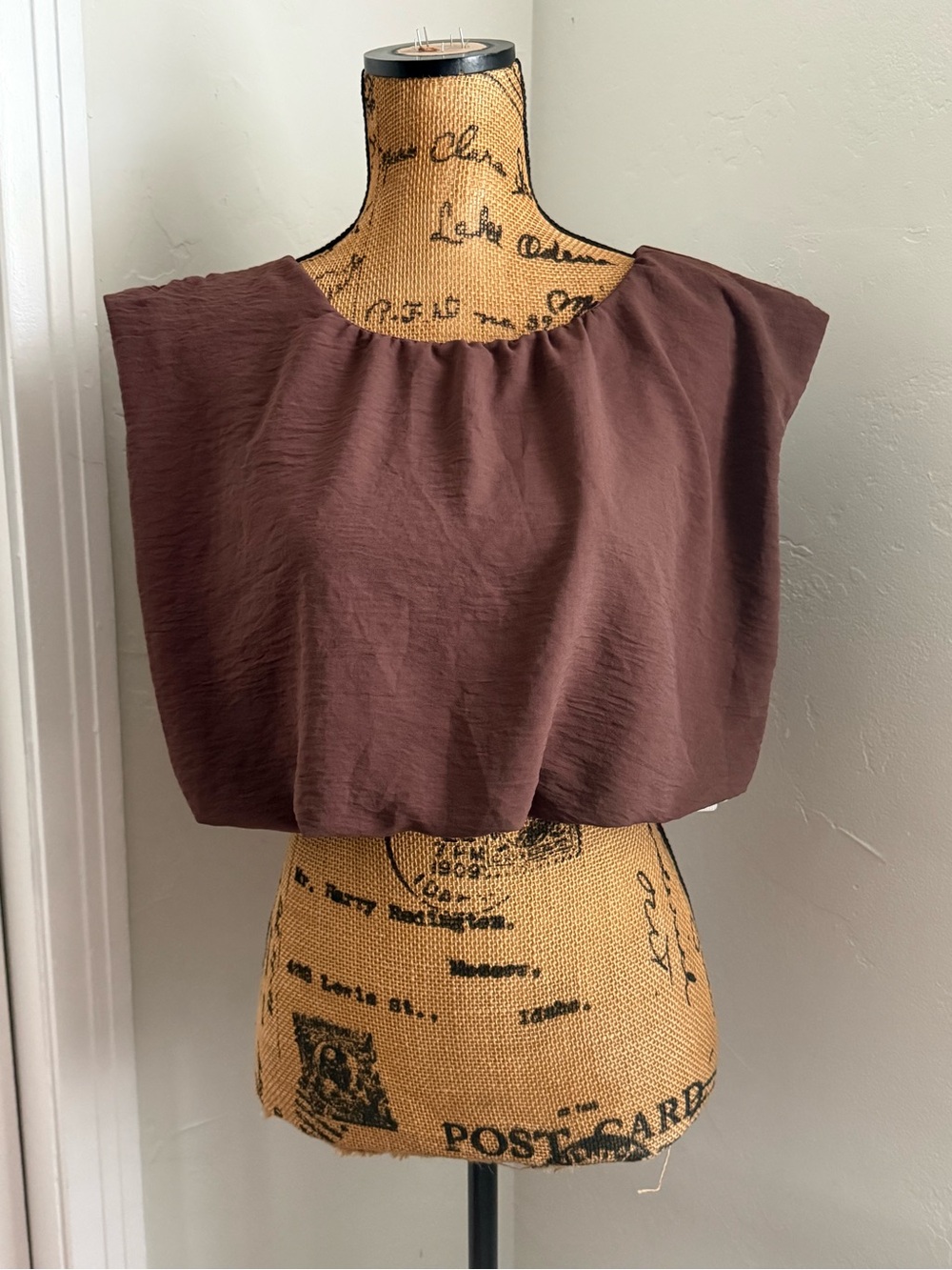 Buckle Brown Sleeveless Cropped Top